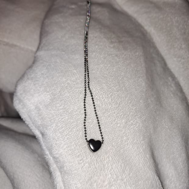 하트 블랙 볼체인 목걸이