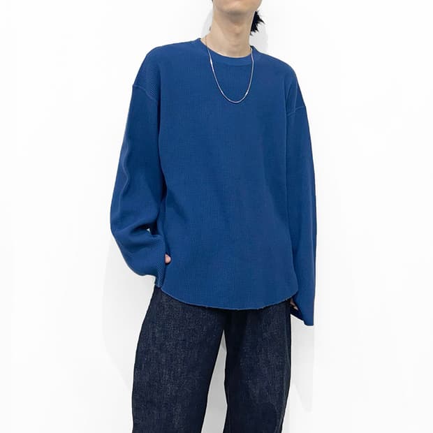 언유즈드 UNUSED thermal 와플 롱슬리브 블루 3