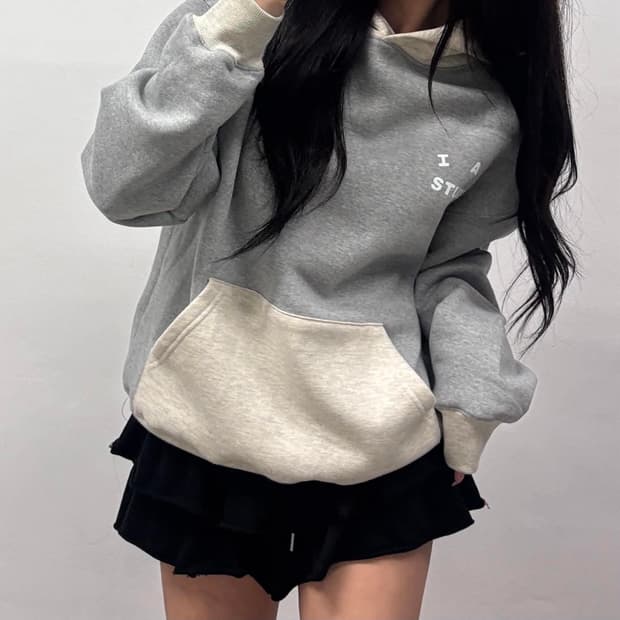 iab 아이앱 스튜디오 컬러블록 스웻 셔츠 후드티(M)