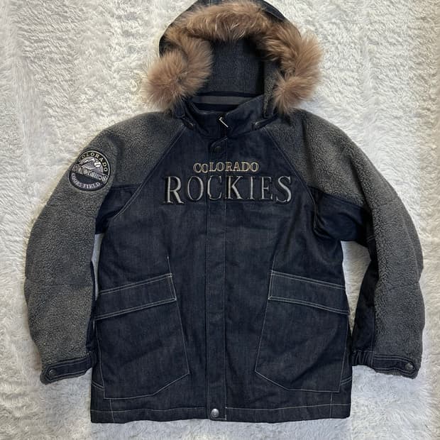 MLB 콜로라도 로키스 데님 후드 패딩