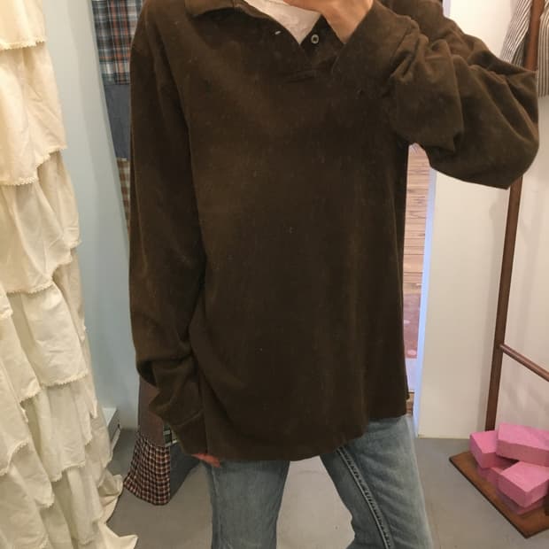 폴로 브라운 롱 카라티