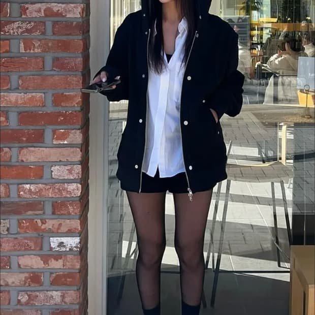 아이돈워너셀 후드집업 블랙 자켓(남녀공용0)