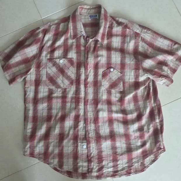 케이앤드 린넨 반팔 워크 셔츠 L