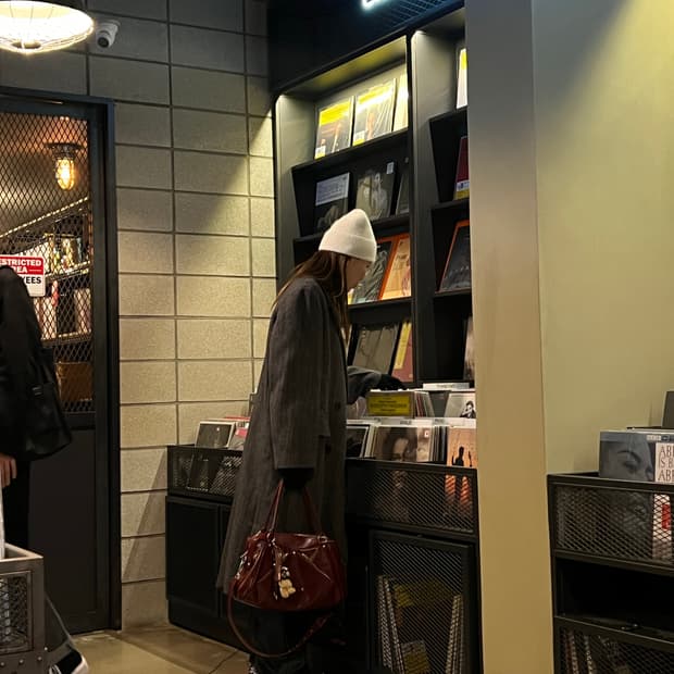 Grey double long coat