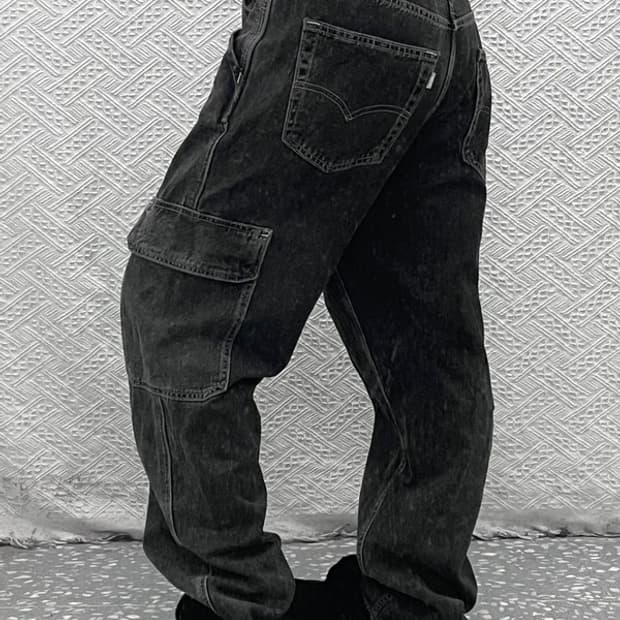 리바이스 실버탭 스트릿 힙합 카고 데님팬츠 32인치 C07105