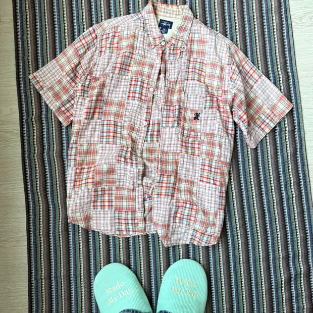 90s 올드 스투시 체크 셔츠