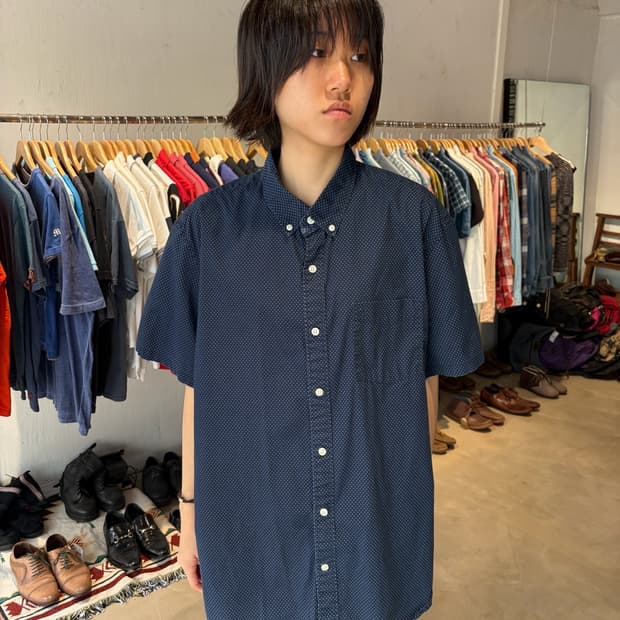 GAP 도트 패턴 반팔 셔츠 XL