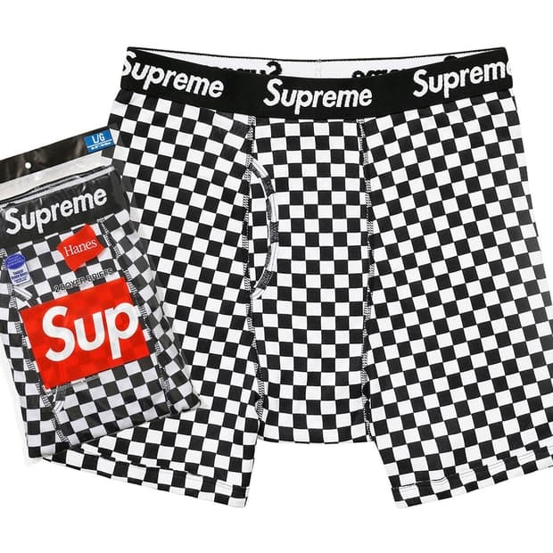 [S] 슈프림 헤인즈 체커보드 박서 브리프 - 18SS