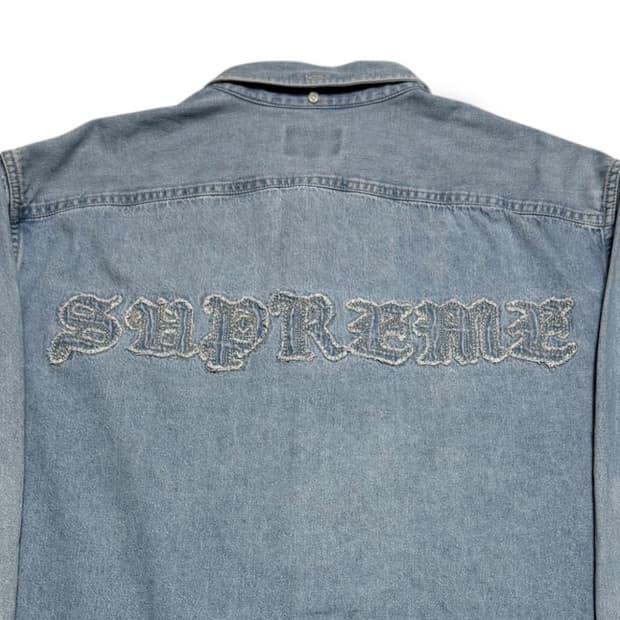 ‼️ 희귀매물 급처 Supreme XL 아플리케 데님 셔츠 ‼️