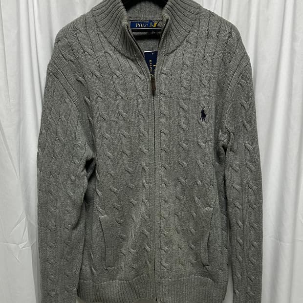 no.112 폴로 랄프로렌 케이블 니트 집업 가디건 새상품 xl