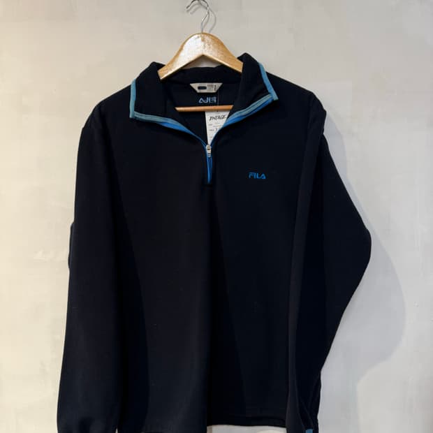 휠라 네이비 플리스 하프집업