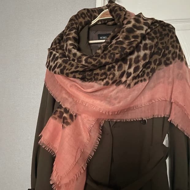레오파드 핑크 스카프