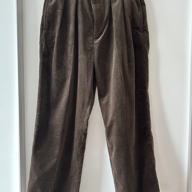 와코마리아 코듀로이 더블 플리츠 팬츠  브라운 M