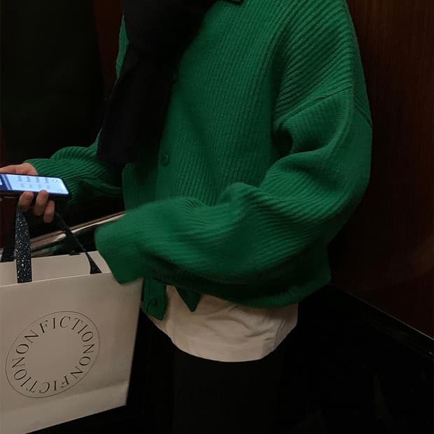 메리 버튼 울 가디건 free size