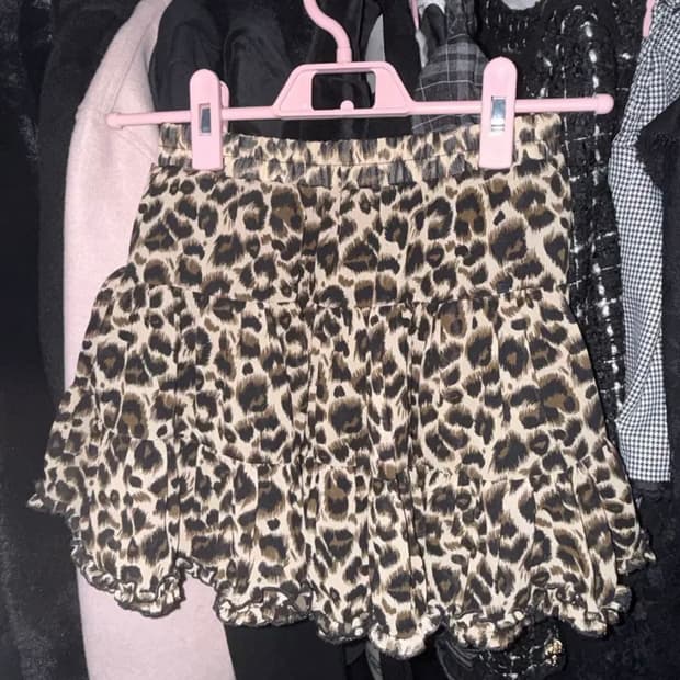 러프넥 레오파드 튜튜 스커트