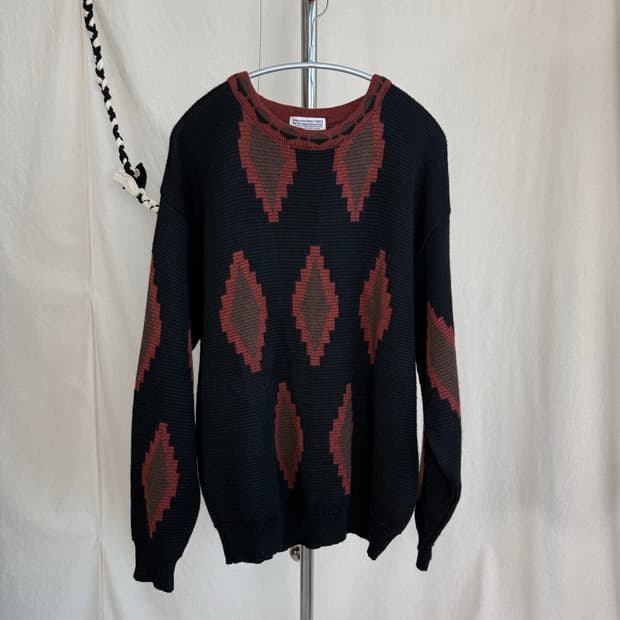 Tarky Purple 아가일 에스닉 니트