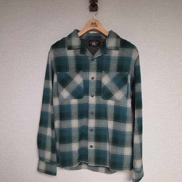RRL 더블알엘 오픈카라 체크 셔츠 M