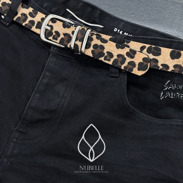 🌗 Leopard hair belt / 호피 레오파드 송치털 벨트