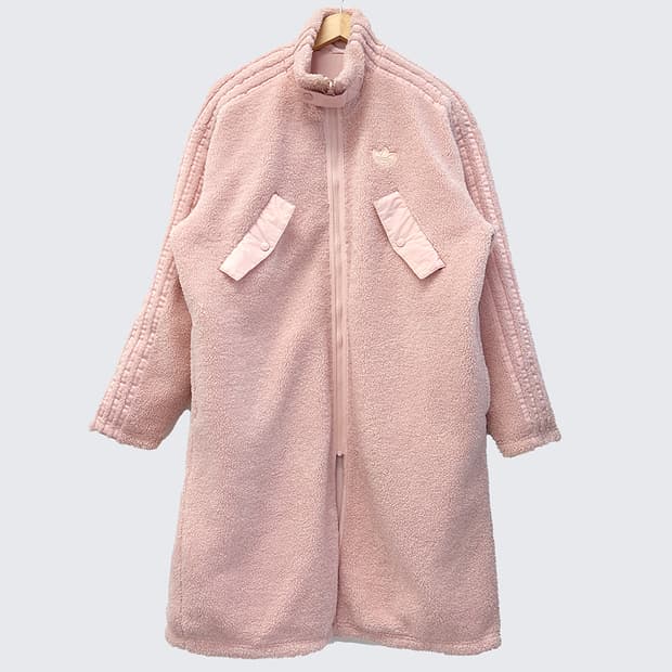 아디다스 양털 쉐르파 빅로고 리버시블 양면 코트 바람막이 자켓 점퍼 M