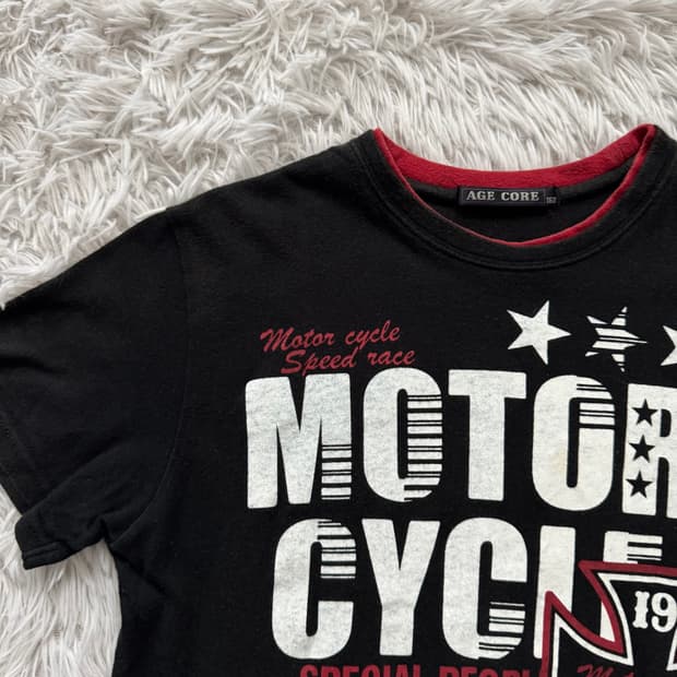 AGE CORE 일본빈티지 오리엔탈 반팔 y2k 반팔티 크롭티 빈티지반팔