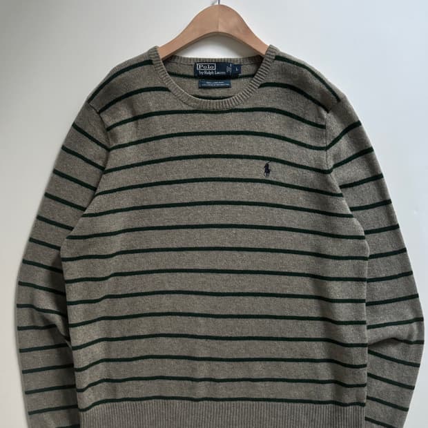 Polo 폴로 랄프로렌 단가라 패턴 램스울 니트