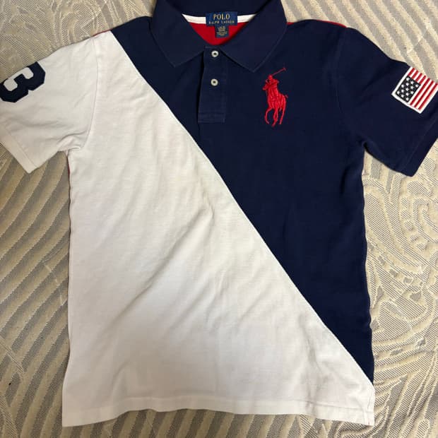 폴로 랄프로렌 빅포니 카라 반팔 성조기 