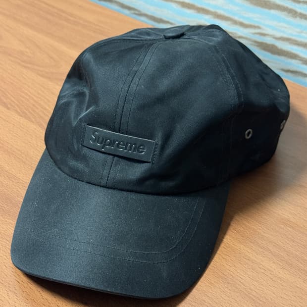 슈프림 레더 패치 6-패널 블랙 - 23SS