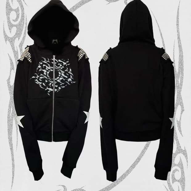 스터드 후드집업