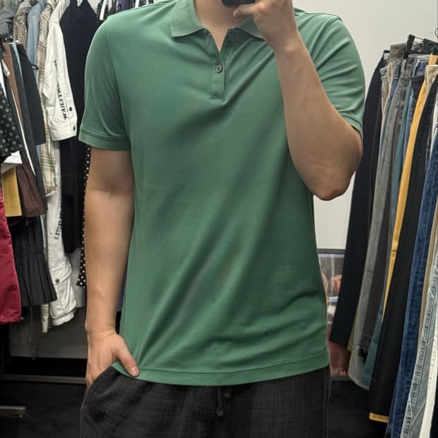 바나나리퍼블릭 부드러운 촉감 반팔 카라티 PK 폴로 파스텔 그린 초록