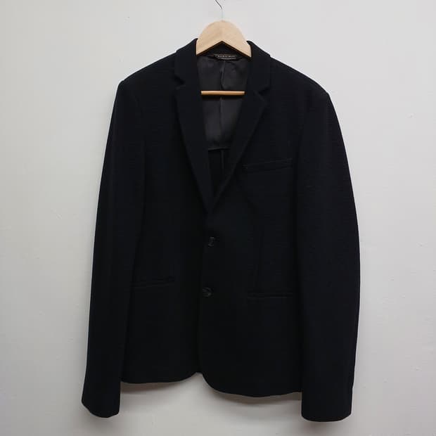 자라맨 블랙 텍스처 싱글 블레이저 M