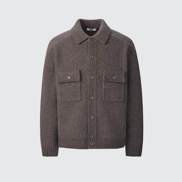 유니클로 램스울 니트집업 자켓 L