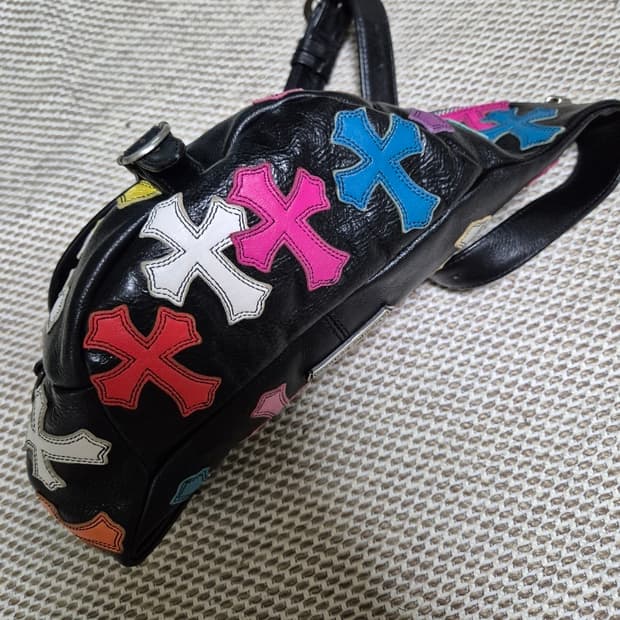 [OS] 크롬하츠 멀티 크로스 레더 블랙 스냅백