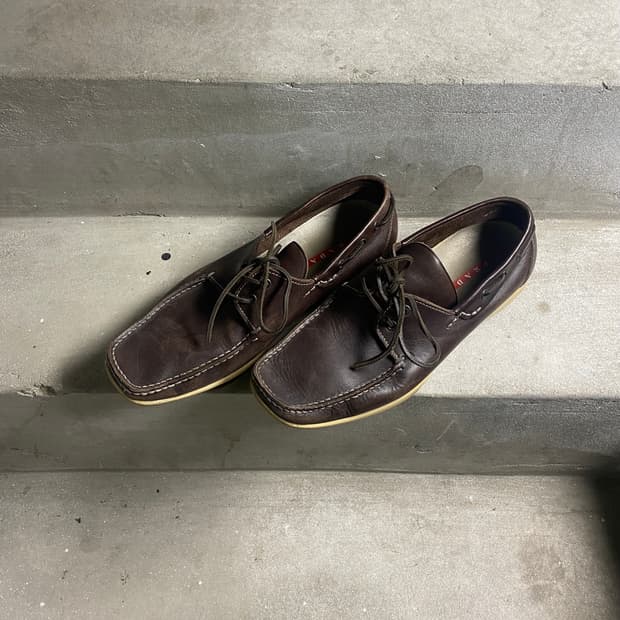 Prada Sports Linea Rossa Boat Shoes