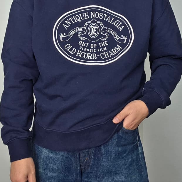 에코르 (ECORR) 맨투맨 롱슬리브 네이비