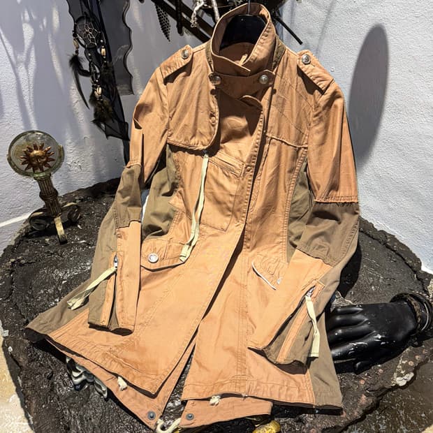 Layered Military Long Jacket