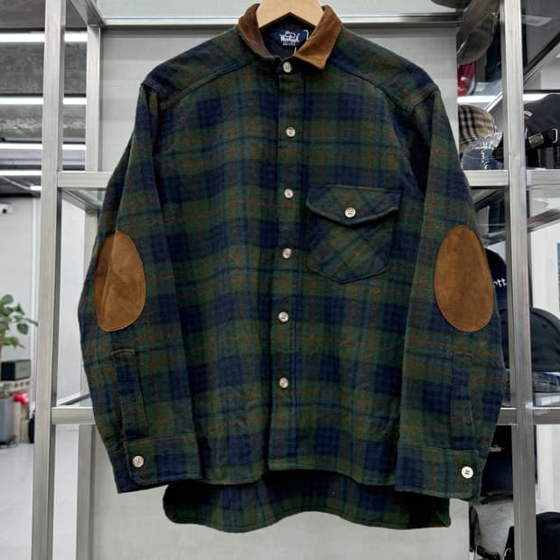 울리치 Woolrich 00s USA 타탄체크 헤링본 울 셔츠