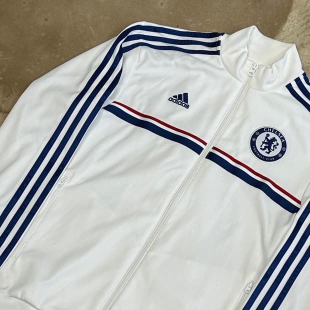 100 아디다스 첼시 블루라인 화이트 트랙탑