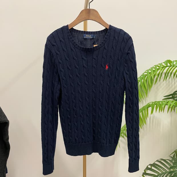 폴로 랄프로렌 케이블 니트 네이비