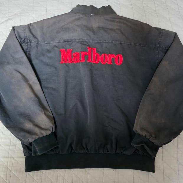 [XL] 90s 빈티지 말보로 리버시블 봄버 자켓 블랙/레드 트래쉬드