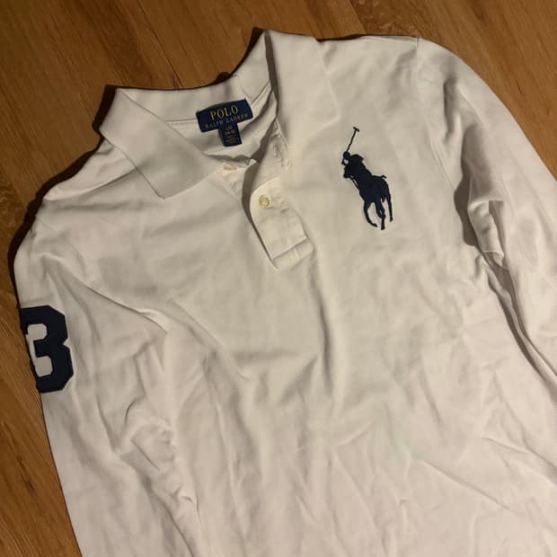 폴로 빅포니 카라티 긴팔 화이트