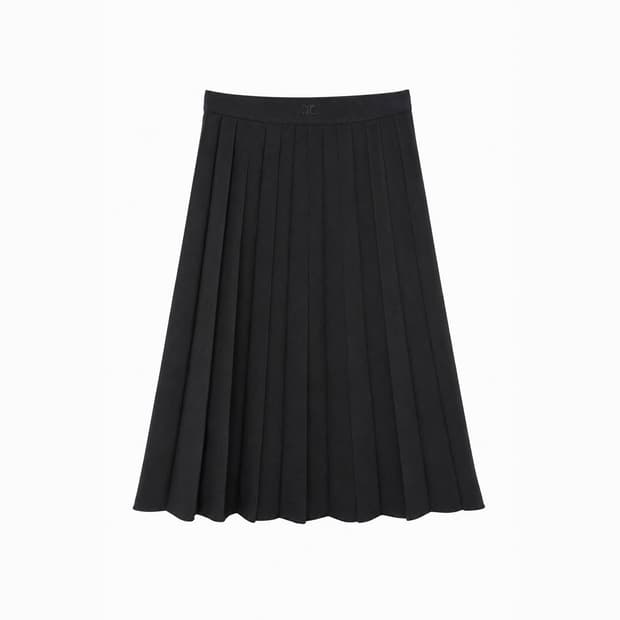 COURREGES 꾸레쥬 폴리 혼방 로고 스커트 (7273)