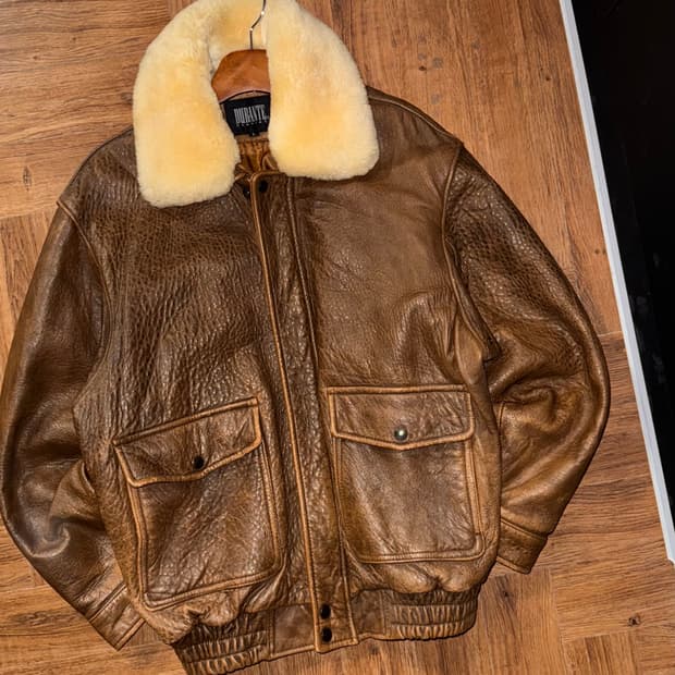 빈티지 퍼 가죽 봄버자켓