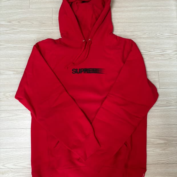 슈프림 모션로고 후드 레드