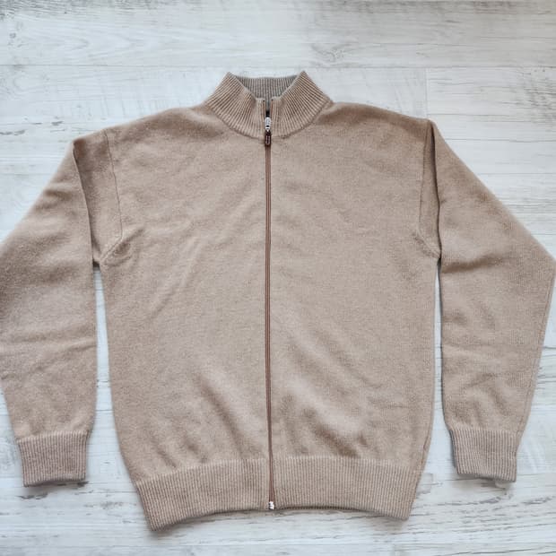 레스 콤파니 퓨어 버진 울 캐시미어 니트 집업 팜 (100~103)사이즈