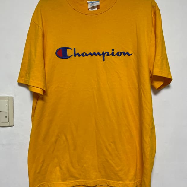[CHAMPION] 챔피온 반팔티 옐로우 티셔츠 L사이즈