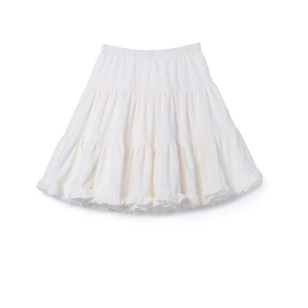코스모스 플로럴 발레리나 스커트 화이트