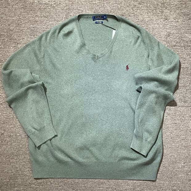 (XL) POLO 폴로 랄프로렌 피마코튼 브이넥 니트