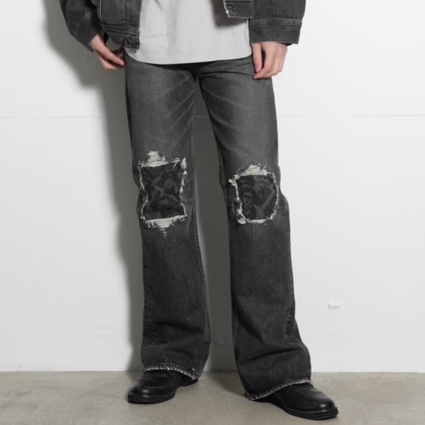 [新品]DAIRIKU Damage Flare Denim Pants D-6