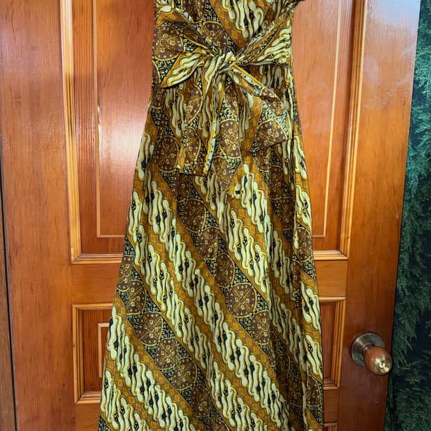 바틱 패턴 랩 스커트 세트