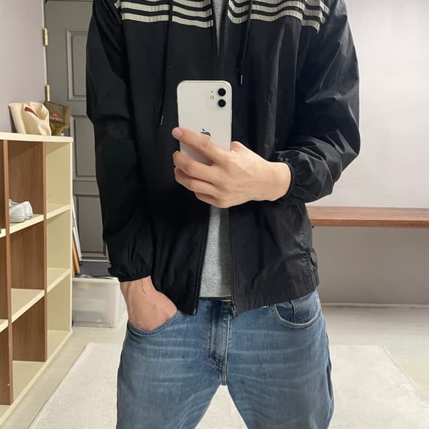 M) 아디다스 후드 바람막이